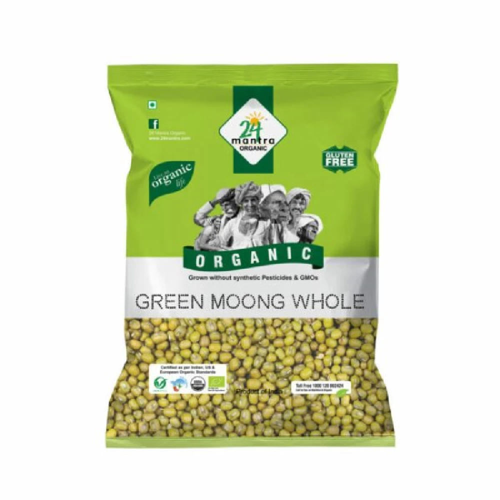 24 Mantra Organic Green Moong Dal (Whole), 500 g-1.webp